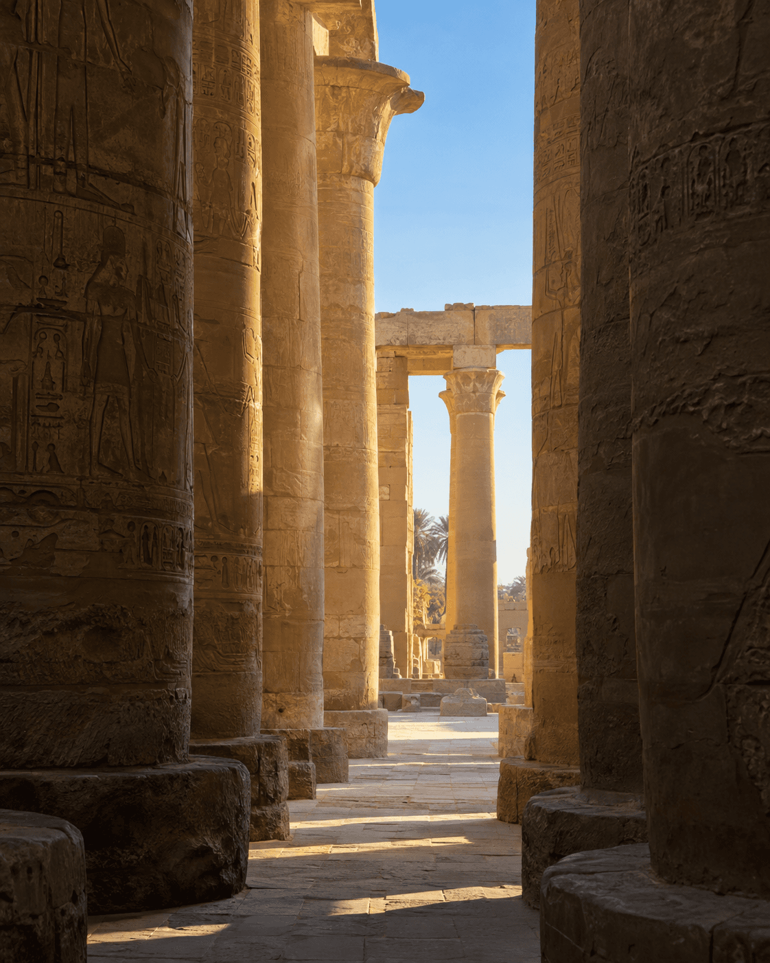 Sandstone columns at a Luxor temple