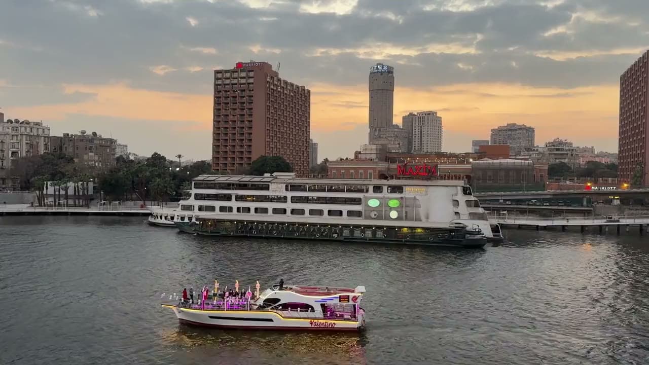 Evening light on the Nile in Cairo